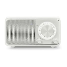 Sangean WR-7 - Radio Portátil Bluetooth, FM, Blanco Mate, Resistencia 4 Ohm, Altavoz de 1.27 cm, Batería Recargable de Litio 2600 mAh y 36h de Autonomía