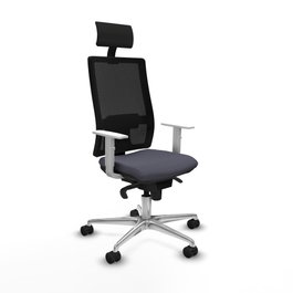 PIQUERAS Y CRESPO Silla de oficina Horna con mecanismo Sincro, Gris oscuro y Negro