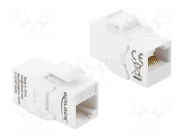 DeLOCK 90991 Módulo Keystone RJ45 hembra a RJ45 hembra Cat.6a blanco