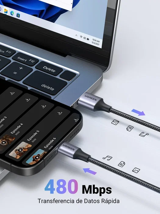 UGREEN Cable USB C a USB A 1m Negro, Gris UGREEN Cable USB C a USB A 1m Negro, Gris