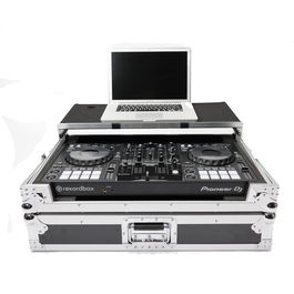 MAGMA Flightcase para Roland DJ-707 Ddj-800 Workstation con Bandeja para Portátil, Construcción Robusta y Ruedas