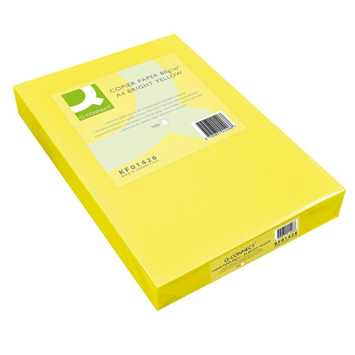 Q-connect Papel de color DIN A4 80g Amarillo intenso