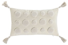 DKD Home Decor Cojín de Poliéster Crudo 50x30x8 cm