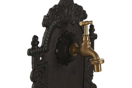 DKD Home Decor Fuente de Hierro Colado Marrón y Dorado 27x12,5x45 cm