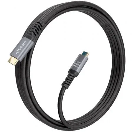 Aisens Cable USB-C A107-0988 USB 3.2 Gen 2x2 (Tipo-C a Tipo-C) 100W 20Gbps 8K@30Hz con E-Marker Aluminio 3m Negro