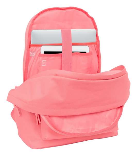 Safta Mochila Doble para Portátil 15.6" + USB F.C.Barcelona Chica Coral 31x44x18 cm