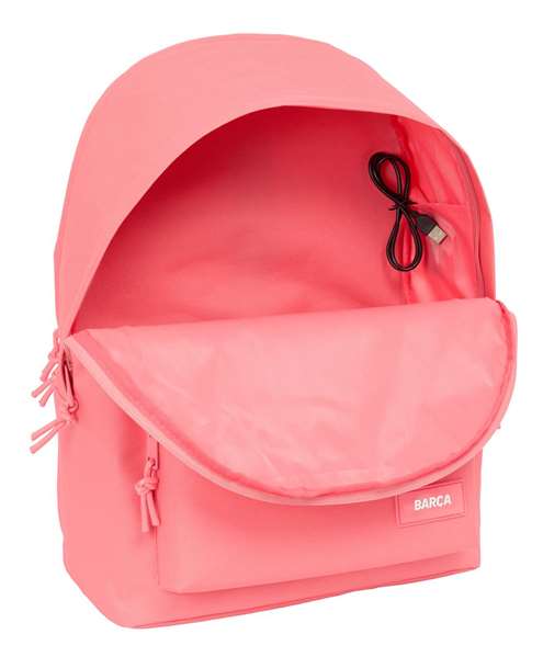 Safta Mochila Doble para Portátil 15.6" + USB F.C.Barcelona Chica Coral 31x44x18 cm