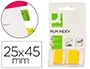 Q-connect Banderitas separadoras amarillas, dispensador 50 unidades, 45x25 mm