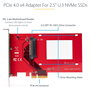 StarTech.com Adaptador U.3 a PCIe 4.0 x4 para SSD NVMe de 2,5 pulg. SFF-TA-1001
