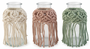 DKD Home Decor Portavelas de Cristal y Algodón con Flecos Surtidos
