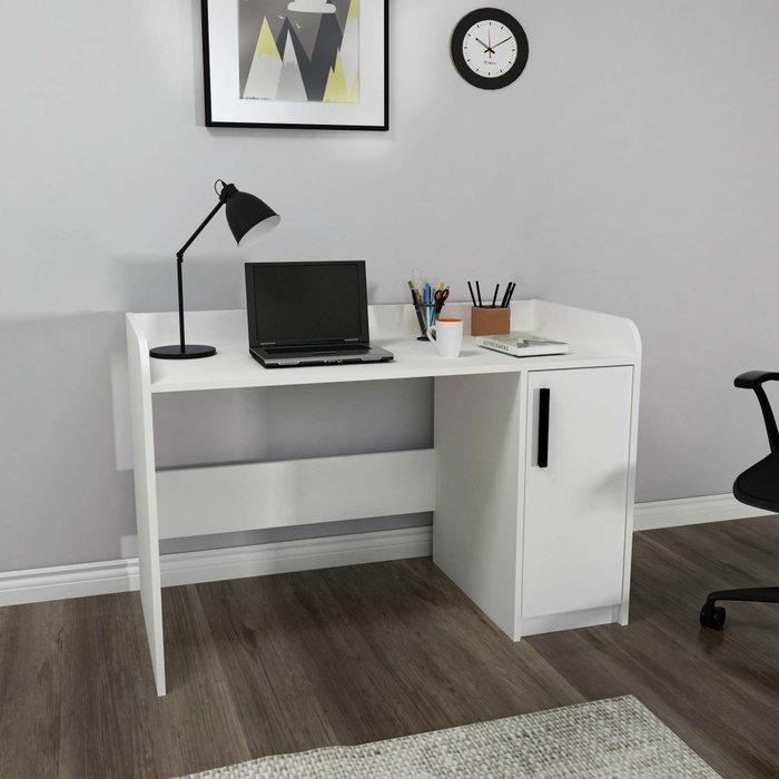 Hanah Home Escritorio de Estudio Blanco Tablero Partículas Melamina 123.6x83x60 cm