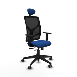 PIQUERAS Y CRESPO Silla de oficina Motilla Azul y Negro con Mecanismo Sincro/Traslack