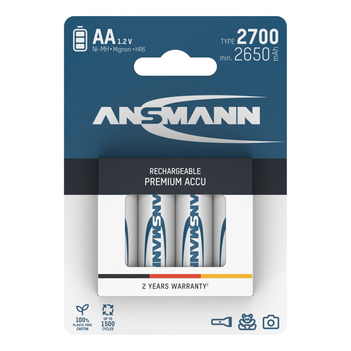 Ansmann Pilas 2700 Mignon AA 2500 mAh (Pack de 4) Ansmann Pilas 2700 Mignon AA 2500 mAh (Pack de 4)