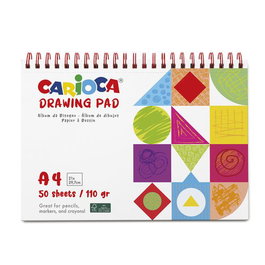 Carioca Cuaderno de Dibujo con Espiral Grano Fino A4 110g 50h