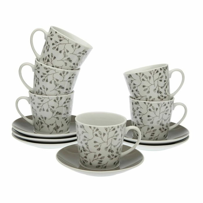 Juego de Tazas con Platos Versa Oxford Porcelana 9 x 14 x 14 cm 10,5 x 8 x 6 cm 14 x 14 x 2 cm (12 pcs) Juego de Tazas con Platos Versa Oxford Porcelana 9 x 14 x 14 cm 10,5 x 8 x 6 cm 14 x 14 x 2 cm (12 pcs)