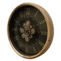 DKD Home Decor Reloj de Pared de Pino y Cristal Negro y Natural