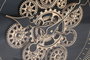 DKD Home Decor Reloj de Pared de Pino y Cristal Negro y Natural