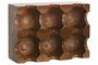 DKD Home Decor Huevera de Acacia Natural 6 Compartimentos