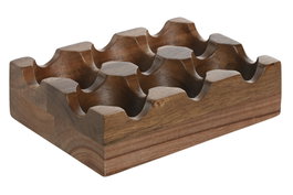 DKD Home Decor Huevera de Acacia Natural 6 Compartimentos