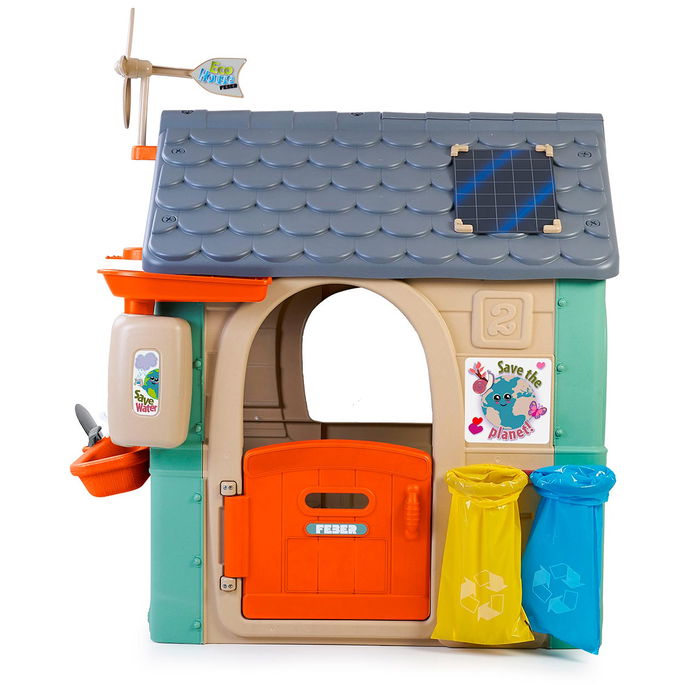 Feber Recycle Eco House FEH26000 - Casita de Juego Infantil Educativa, Plástico Reciclado, para Niños +3 Años