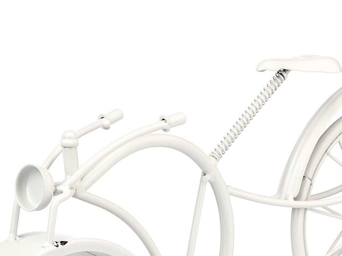 Giftdecor Reloj Forja Bicicleta Blanco 19.5 cm Metal (Set de 4)