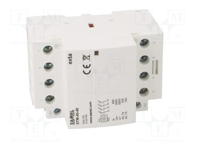 ZAMEL STM-40-40 Contactor de Instalación Modular 40A 230VAC 4-Polar