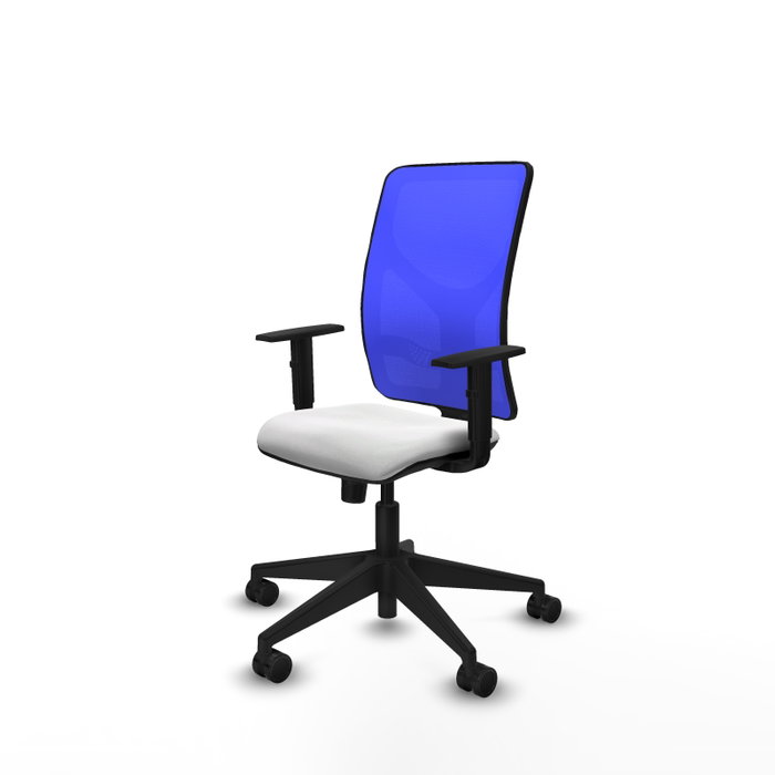 PIQUERAS Y CRESPO Silla de oficina Motilla con mecanismo Sincro, Azul y Blanco