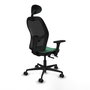 PIQUERAS Y CRESPO Silla de oficina Jorquera con mecanismo Sincro/Traslack Verde esmeralda y Negro