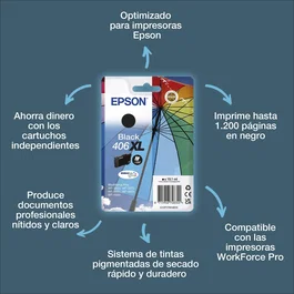 Epson 406XL DURABrite Ultra Cartucho de Tinta Negro High Yield