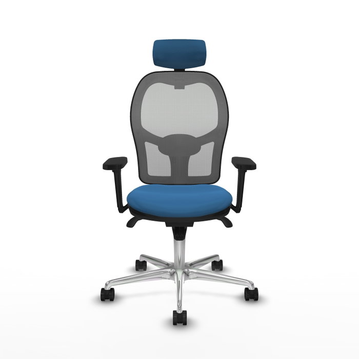 PIQUERAS Y CRESPO Silla de oficina Jorquera con mecanismo Sincro, Azul claro y Gris