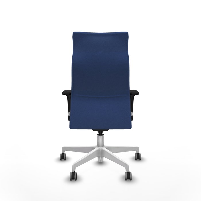 PIQUERAS Y CRESPO Sillón Albacete Azul Marino con Mecanismo Sincro y Base Blanca