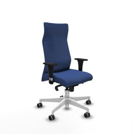 PIQUERAS Y CRESPO Sillón Albacete Azul Marino con Mecanismo Sincro y Base Blanca