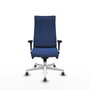PIQUERAS Y CRESPO Sillón Albacete Azul Marino con Mecanismo Sincro y Base Blanca