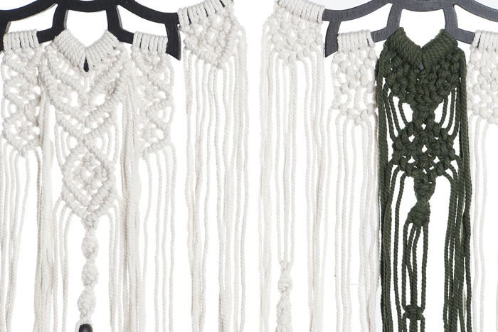 DKD Home Decor Decoracion Colgante Boho Blanco Verde Oscuro 1 x 88 x 30 cm (4 Unidades) MDF Macrame DKD Home Decor Decoracion Colgante Boho Blanco Verde Oscuro 1 x 88 x 30 cm (4 Unidades) MDF Macrame