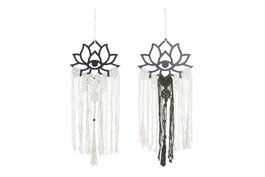 DKD Home Decor Decoración Colgante MDF Macramé 30x1x88 Surtido de 2