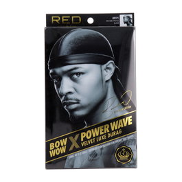 Red Kiss Power Wave Durag Negro para Hombre y Mujer, Gorro Ondulante de Terciopelo para Proteger el Cabello