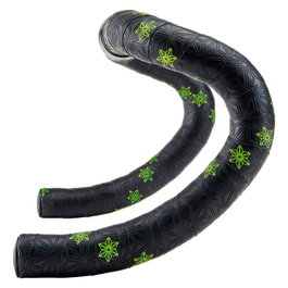 Supacaz Cinta de Manillar Galaxy Estrellas Negro/Amarillo Neón - Poliuretano Kush 2.160mm x 30mm