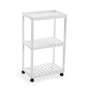 Versa Carro con Ruedas 3 Baldas Blanco 70 x 40 cm