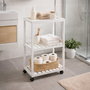 Versa Carro con Ruedas 3 Baldas Blanco 70 x 40 cm