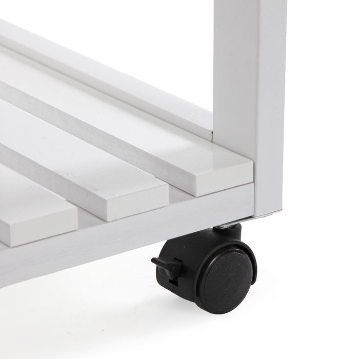 Versa Carro con Ruedas 3 Baldas Blanco 70 x 40 cm