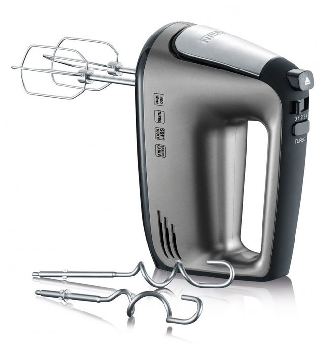 Severin HM3832 Batidora eléctrica de 400 W - Negro / Acero inoxidable