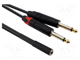REDS MUSIC Cable Jack 3,5mm a 2x Jack 6,3mm, 0,5m