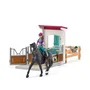 Schleich HORSE CLUB 42709 Casa de Caballos con Establo, Figuras Lisa y Storm, Set de Juguete para Niños 5+ Años