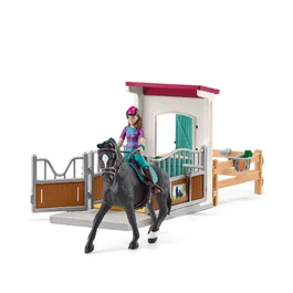 Schleich HORSE CLUB 42709 Casa de Caballos con Establo, Figuras Lisa y Storm, Set de Juguete para Niños 5+ Años