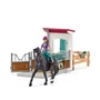 Schleich HORSE CLUB 42709 Casa de Caballos con Establo, Figuras Lisa y Storm, Set de Juguete para Niños 5+ Años