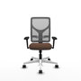 PIQUERAS Y CRESPO Silla de oficina Motilla con mecanismo Sincro, Marrón oscuro y Gris