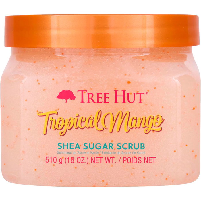 Tree Hut Exfoliante Corporal de Azúcar Shea Scrub Tropical Mango 510 g - Con Manteca de Karité, 24h Hidratación, Aroma Frutal