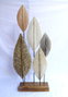 DKD Home Decor Decoración Albasia y Hierro con Hojas, Marrón, 33x10x81 cm