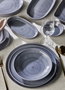 Hermia NON0005 Plato de Servicio 30x30x1 cm Cerámica Gris para Bodas, Fiestas y Uso Diario