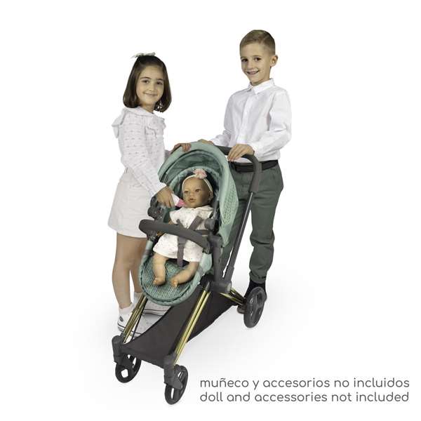 Decuevas Coche de muñeca 3x1 plegable, para muñecas de hasta 50 cm. Material metal, plástico y poliéster